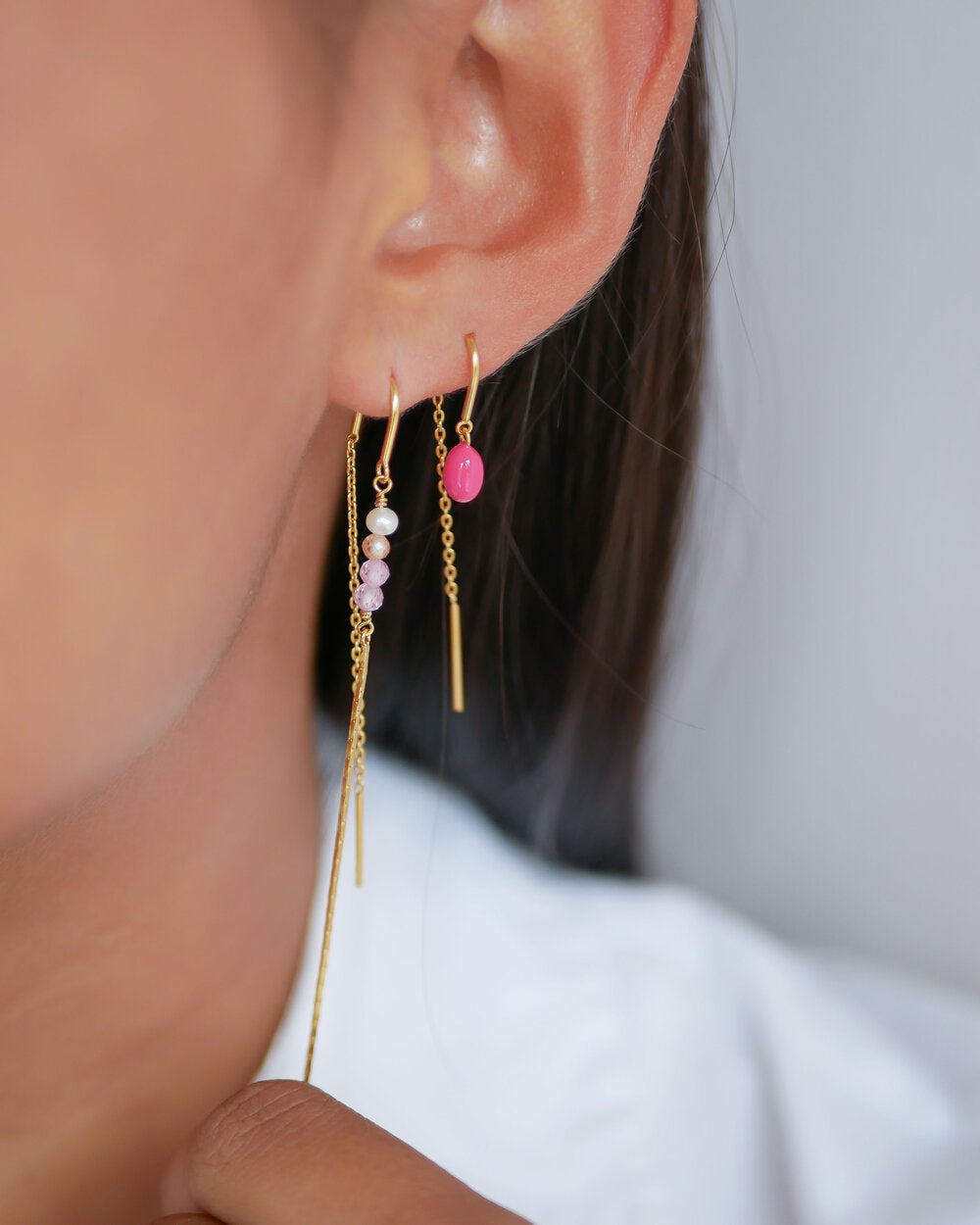 Eleanor øreringe - Fuchsia Pink